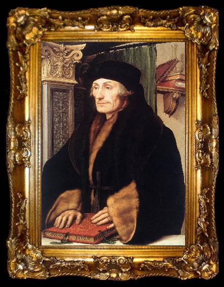 framed  HOLBEIN, Hans the Younger Portrait of Erasmus of Rotterdam sg, ta009-2